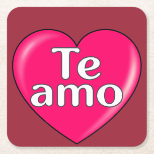 Latein - I Liebe Sie Rechteckiger Pappuntersetzer