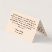 Latein Mass Wedding Foto Favoriten Visitenkarten (Rückseite)