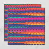 Latein Tribal Zigzag farbiges gestreiftes Muster Einladung (Vorne/Hinten)
