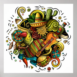Lateinamerika/Mexiko Illustration Art Poster