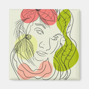 Lateinamerikanische Frau Kunst Formen Floral Magnet