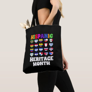 Lateinamerikanische Länder Flaggen Herz, Fröhliche Tasche