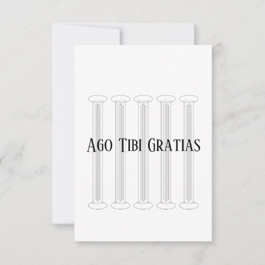 Lateinisch Dankeskarte (Vorderseite)