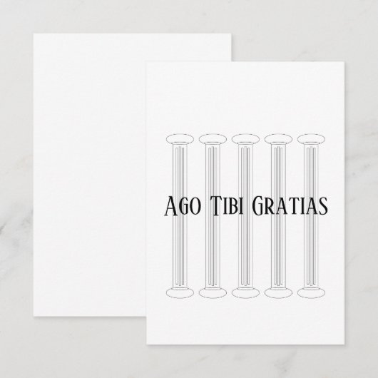 Lateinisch Dankeskarte (Vorne/Hinten)