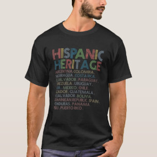 Lateinische Kulturerbe Monat Latino Länder Namen R T-Shirt