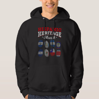 Lateinische Länder Flaggen Fingerprint Hispanic He Hoodie