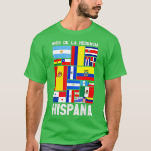 Lateinische Länder Flaggen Latino National Hispani T-Shirt