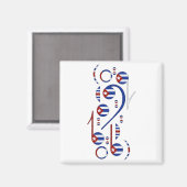 Lateinische Musiknoten Magnet (Vorderseite/Rückseite)