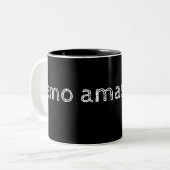 Lateinische Tasse, Amo amas amat Zweifarbige Tasse (Vorderseite Links)