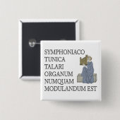 Lateinische Warnung an Organisten Button (Vorne & Hinten)