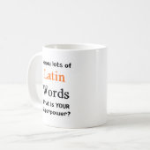 lateinische Wörter Kaffeetasse (Vorderseite Links)