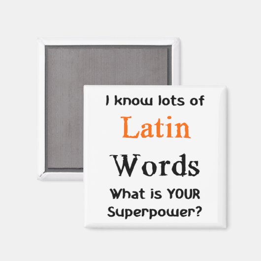 lateinische Wörter Magnet (Vorderseite/Rückseite)