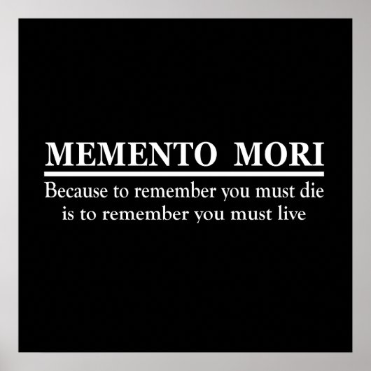 Lateinischer Ausdruck - Memento Mori Poster (Vorne)