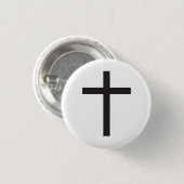 Lateinisches Kreuz-religiöses Symbol Button (Vorne & Hinten)