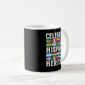 Lateinisches Kulturerbe Monat Latino Flag alle Län Kaffeetasse (VorderseiteRechts)