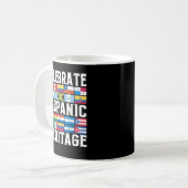 Lateinisches Kulturerbe Monat Latino Flag alle Län Kaffeetasse (Vorderseite Links)