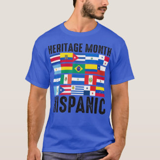 Lateinisches Kulturerbe Monat Latino Flag alle Län T-Shirt
