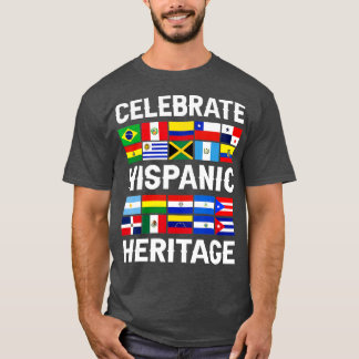 Lateinisches Kulturerbe Monat Latino Flag alle Län T-Shirt