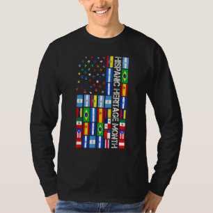 Lateinisches Kulturerbe Monat Latino Flagge Alle L T-Shirt