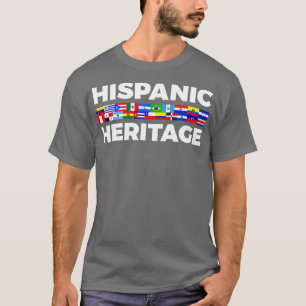 Lateinisches Kulturerbe Monat Latino Landesflaggen T-Shirt