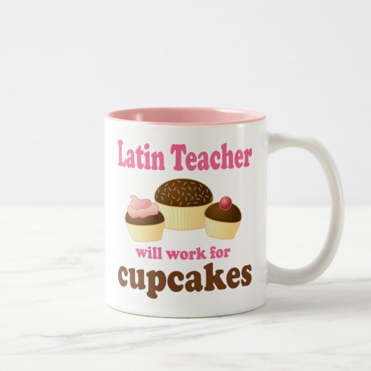 Lateinisches Lehrer-(lustiges) Geschenk Zweifarbige Tasse (Rechts)