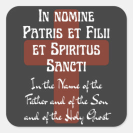 lateinisches Zeichen des Kreuzes im Namen des Vate Quadratischer Aufkleber