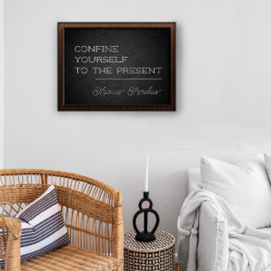 Lateinisches Zitat Selbstbeschränken Holzkohlepost Poster