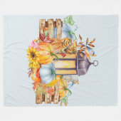 Laterne, Blue Bird und Sonnenblumen Fleecedecke (Vorderseite (Horizontal))