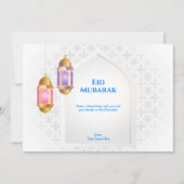 Laterne mit arabischem Muster und Fenster | weiß Einladung (Vorderseite)