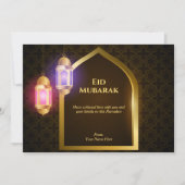 Laterne mit arabischem Muster und goldenem Fenster Einladung (Vorderseite)