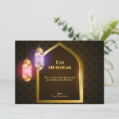 Laterne mit arabischem Muster und goldenem Fenster Einladung (Stehend Vorderseite)