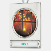 Laterne nachts Banner-Ornament silber (Links)