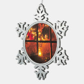 Laterne nachts schneeflocken Zinn-Ornament (Rechts)