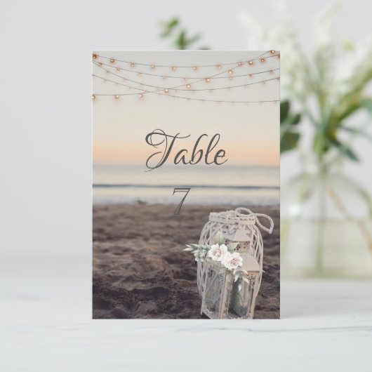 Laterne, String Lights, Blume, Strand Einladung (Stehend Vorderseite)