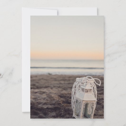 Laterne, String Lights, Blume, Strand Save the Dat Date (Rückseite)