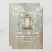 Laterne und Gipskraut Rustikale Sommerhochzeit Einladung (Vorne/Hinten)