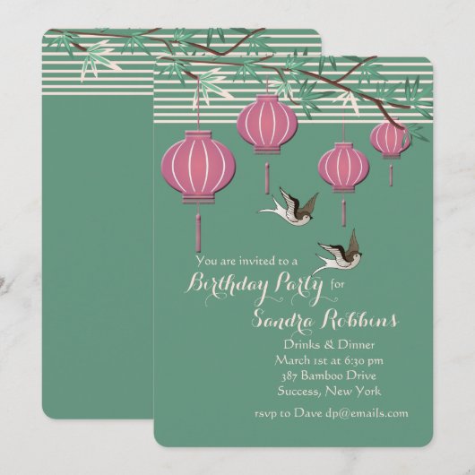 Laternen Einladung (Vorne/Hinten)