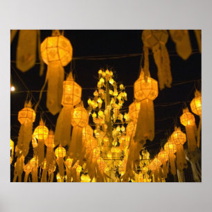Laternen für das Loi Krathong-Fest. Poster