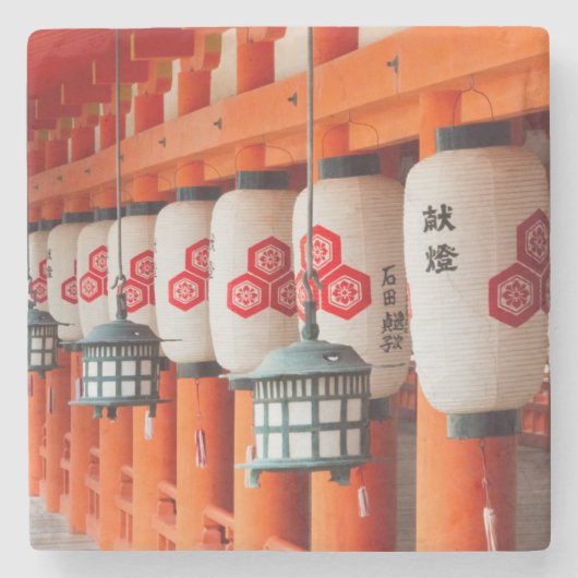 Laternen im Itsukushima-Schrein Steinuntersetzer (Vorderseite)