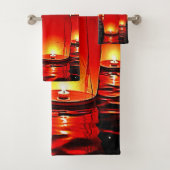 Laternen' Magisches Nachtschwimmdesign Badhandtuch Set (Insitu)