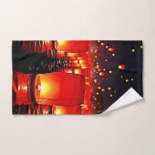 Laternen' Magisches Nachtschwimmdesign Badhandtuch Set (Handtuch)
