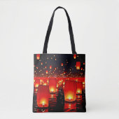 Laternen' Magisches Nachtschwimmdesign Tasche (Vorderseite)