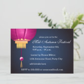 Laternen, Mond und Mondkuchen Einladung (Stehend Vorderseite)