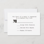 Laternen-Monogramm, Inspiriert, mit Bruch, R.S.V.P RSVP Karte (Rückseite)