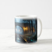 Laternen-Regen-Bahn Durch Kiefern Tasse (VorderseiteRechts)