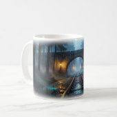 Laternen-Regen-Bahn Durch Kiefern Tasse (Vorderseite Links)