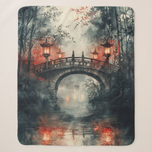 Laternenbrücke Mondlicht Aquarell Sherpadecke