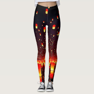 Laternenfest-Nacht-Glüh-Kunstwerk Leggings