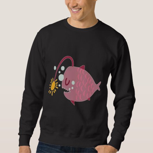 Laternenfisch Schwimmen Sweatshirt (Vorderseite)