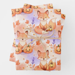 Laternenfüchse & Kürbiswhimsy – Herbstwald P Geschenkpapier Set